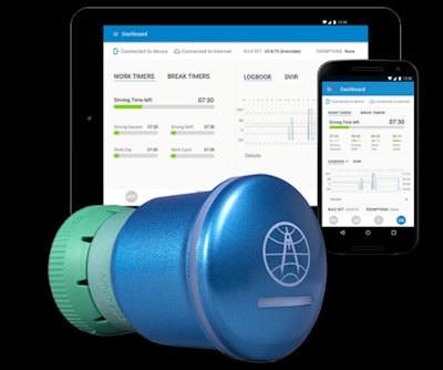 The Rand McNally ELD50 is a BYOD (“bring your own device”) ELD pairing with the company’s DriverConnect app on an operator’s smartphone.
