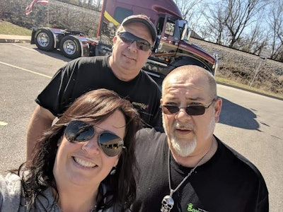 Scott Wagner (rear) and Robert Barnette (middle) jumped in Barnette’s truck and drove to help Shannon Currier (front), who got a flat tire on her way to MATS earlier this year.
