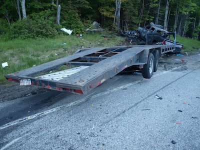 A crash involving Massachusetts CDL holder Volodymyr Zhukovskyy that killed seven motorcyclists prompted Massachusetts Gov. Charlie Baker to propose legislation that would toughen CDL standards in the state. (New Hampshire State Police photo)