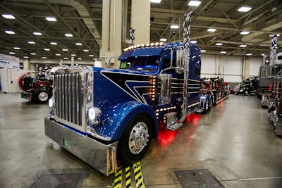 First place: Eric Turner Sr., of Ellenwood, Georgia, with his 2015 Peterbilt 389 and 2018 Wally Mo car hauler, “Showtime.” In addition to first place in Combo (Open), Turner also won Best of Show in Working Combo, first place in Engine, first place in Paint (Combo), third place in Interior (OEM Sleeper) and Truckers Choice.