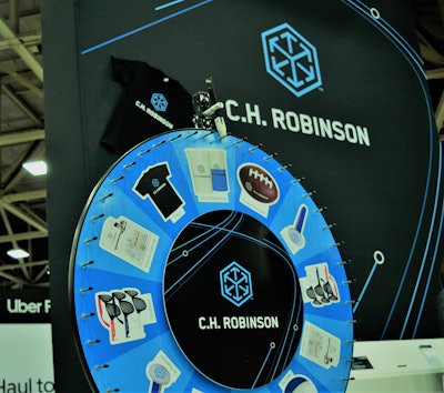 At the company’s booth at GATS, show attendees spin this wheel for a chance to win a variety of prizes, including a t-shirt, sunglasses, a calendar and more.