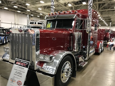 Brandon Farley, with Certified Express Inc. out of Neosho, Missouri, is showing this limited edition 2004 Peterbilt 379X at GATS Pride & Polish. CEI bought the truck in 2011 and hauled chickens with it for several years before restoring it four years ago. (Photo by Matt Cole)