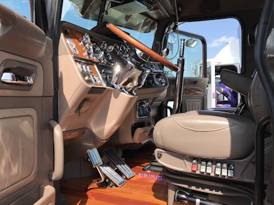 Holland built and installed the floors, which are made of African mahogany, himself.