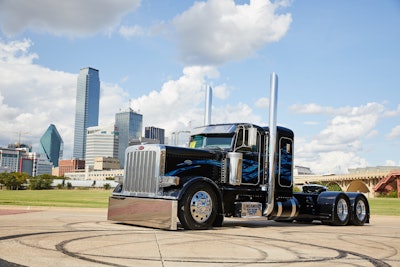 Mike Briseno with Lindamood Heavy Hauling showed this 2013 Peterbilt 389 at the Great American Trucking Show Pride & Polish in August, winning Best of Show in the Limited Mileage Bobtail category. (Photos by Jason Kindig)
