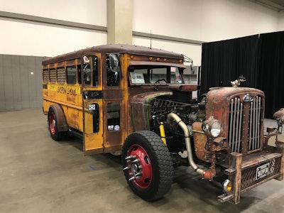 Jeff Roland, out of Midland, Texas, is showing this 1929 Wayne school bus rat rod, “Skipin’ Skool.”