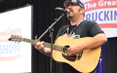 Taylor Barker performing live at the 2019 Overdrive-Red Eye Radio’s Trucker Talent Search finale.
