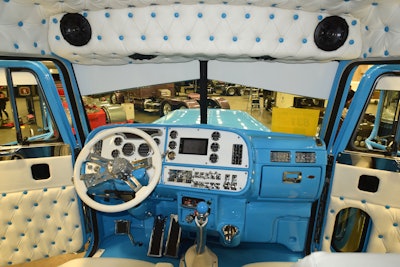 The Pete’s blue interior matches the exterior.