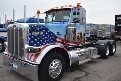 Josh Raimann’s 2011 Peterbilt 388 is a tribute to firefighters and military members who responded to the Sept. 11, 2001, World Trade Center attacks.