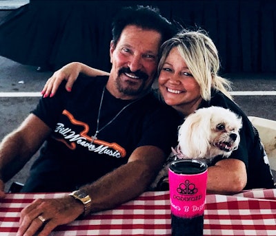 Leon and Diane are pictured here with their dog, Punkin. They spent the Sunday after the GATS show relaxing and talking to drivers in the parking area.