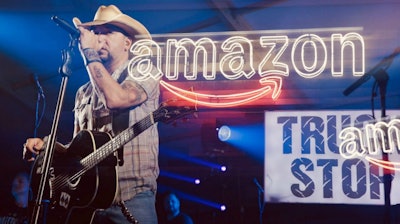 Country star Jason Aldean performed for truckers during a National Truck Driver Appreciation Week concert in Nashville. (Greyland for Amazon Music)