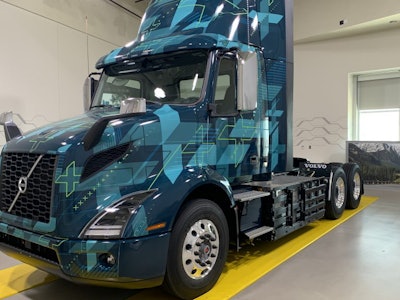 Volvo’s electric VNR, show to industry press last week in Dublin, Virginia.