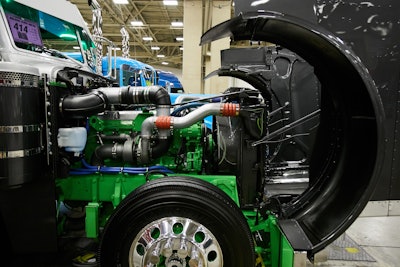 Thompson’s rig is powered by a Cummins Signature ISX with an 18-speed and 3:36 rears.