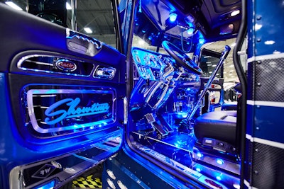 Turner says that while making changes and additions to the truck each year, they realized that while a build is “all about consistency, the interior has to be its own unique presentation.” The entire interior has been redone with the same theme as the exterior with added lights and other features.