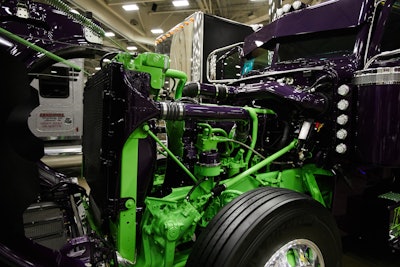 The rig is powered by a Cat C15 with an 18-speed.