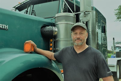 Owner-operator Germann Soeth of Frederick, Md. with his 1997 Kenworth W900B flattop.