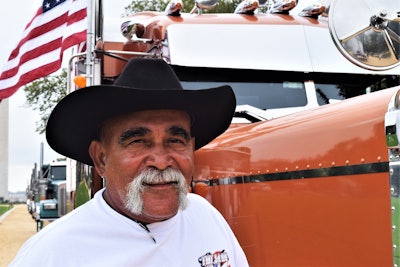 Independent owner-operator Ruben Carrion and his 2000 Pete 379.