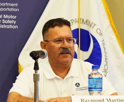 Ray Martinez speaking at the Great American Trucking Show in August.