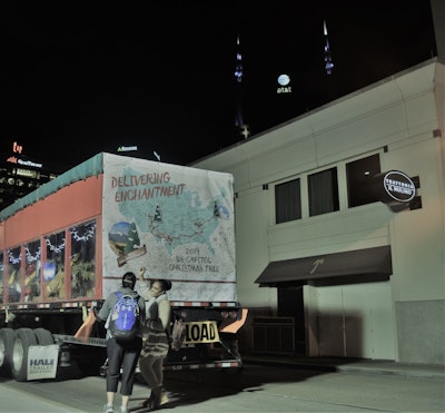This theme for this year’s move is “Delivering Enchantment” after the “Land of Enchantment” state motto of New Mexico, where the tree was harvested. As in past years’ Capitol tree moves, a prime attraction for onlookers is the opportunity to sign the trailer.
