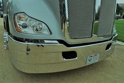 Among upgrades Spanfellner’s made to the unit since purchase: this bright bumper, ordered from 4 State Trucks.