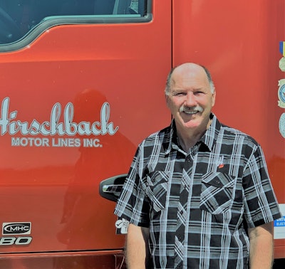 Hainline today hauls in a 2020 Kenworth T680 with Hirschbach Motor Lines.