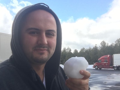 California-based owner-operator Ivan Mikhov. He leases his 2013 Volvo (pictured here) to Landstar.