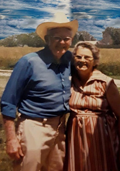 Bryan Baker says his grandfather Carroll Guindon (here with his wife, Florence Guindon) taught Mike Parkhurst how to drive a truck.