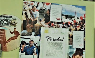 The Morgans (center left, toward the top) captured along the history wall at the Jubitz Travel Center in Portland, Ore.
