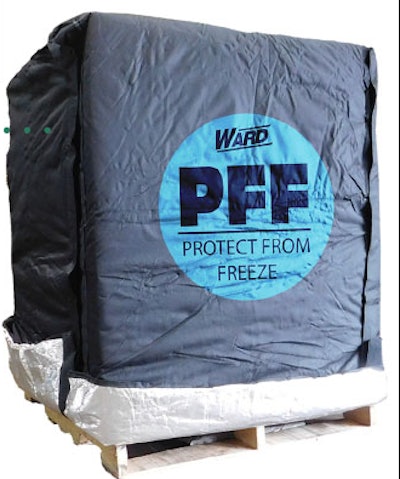 Ward Trucking offers freeze protection services without using reefer trailers, instead using SureTemp pallet covers for next-day and two-day LTL shipments.