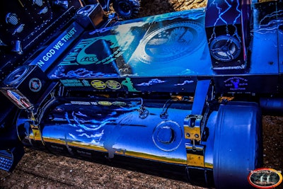 View of the rig from above the deck behind the cab.