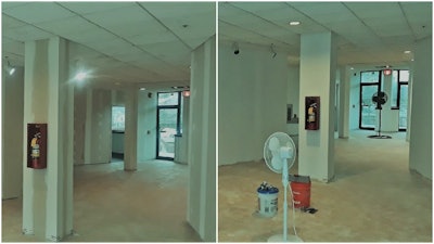 A little recent before-and-after with paint and drywall work inside the new Riteload building.