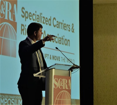 Mullen’s talk at the Specialized Carriers & Rigging Association’s symposium ranged over a multitude of topics, from ongoing work on the CSA program to plaintiff’s lawyers’ domination of FOIA requests to the agency in fishing expeditions for adverse data on fleets unlucky enough to be involved in an accident, regardless of fault.