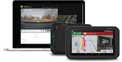 The 790’s already built in camera is turned toward forward video dashcam views with the software added.
