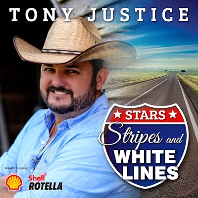 Pictured here is Justice on the cover of his “Stars, Stripes and White Lines” record, released in 2017. Visit his website for more information about him and his music. For information about the Trucker Nation advocacy group he cofounded, follow this link.