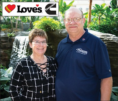 As a finalist for the 2019 Owner-Operator of the Year award, Kevin Kocmich and his wife, Joy, enjoyed a trip to the Gaylord Palms Resort & Convention Center near Orlando, Florida, where the Truckload Carriers Association held its annual meeting. He won a $25,000 prize, thanks to contest sponsorship by Cummins and Love’s.