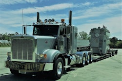peterbilt truck carrying oversize load