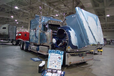Harvey and Karen Zander’s “Icy Blu II” was a 2003 International 9900ix with murals dedicated to their children and grandchildren, keeping with the winter theme from their first show truck, a 1996 Freightliner Classic.