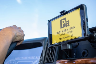 Drivewyze’s rest area alerts for Indiana will also include the number of available parking spaces.