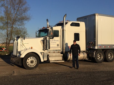 Indiana-based Rex Brooks and his Kenworth W900. He’s been an owner-operator for more than 40 years. He’s chosen to stay home the last few weeks, due to cheap rates, virus risk and poor treatment on the road.