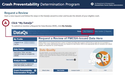 Access a detailed how-to on navigating the basic steps to request a crash review in DataQs via FMCSA’s detailed Submitter’s Guide.