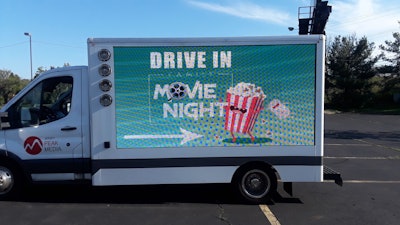 The vehicle has screens on three sides — and yes, there’s room for bobtails there, Kane says.