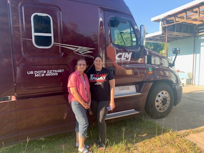 “As you can see, we’re a family company,” said Jennifer Moore, right, who runs CLM Morris Trucking with her husband, Carland. Left is Morris dispatcher Pauletta Ward. The small fleet was buoyed by produce season in recent weeks, particularly loads of mangos and avocados.