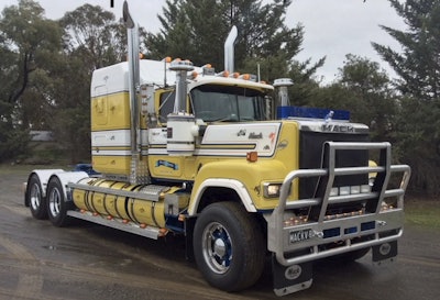 Peter Clapton of Castlemaine, Victoria, Australia, entered his 1980s-model Mack RW Superliner in the event.
