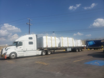 Brooks’ 2014 Volvo VNL and 2019 Utility flatbed. He owns and operates Raies Transportation with his wife Sara. “It’s a family business,” he said in May.