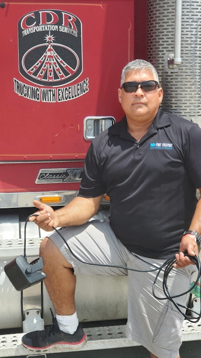 CDR Transportation Services owner Alipio Montano invested $2,000 in early 2020 to equip his 2007 Freightliner Classic and his 2012 Peterbilt 389 with this Continental VDO Roadlog device. Two months later, Continental announced it was ending its service — the second time his ELD maker abruptly forced him to find a new ELD provider.