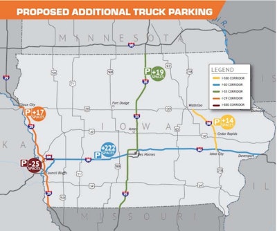 Iowa DOT plans to add 247 net truck parking spaces to the state’s rest areas over the next decade.