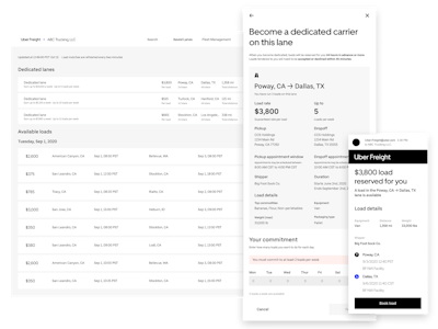 Uber Freight’s new dedicated lanes feature allows small carriers to commit to a lane for up to three months to bring in a steady source of revenue.
