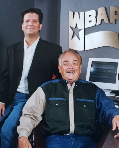 Eric Harley, left, and Bill Mack worked together at WBAP in Texas, where Harley remains on the air as Red Eye Radio co-host.