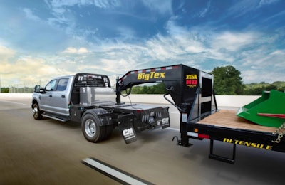 New hotshot-specific towing bed from CM Truck Beds | This single-piece steel truck body is designed for strength and durability, with a hauling capacity of 30,000 lbs. and standard features that deliver convenience, safety and ease for hotshot operators. Said CM Truck Beds President Joe Lewis, “It’s not only built tough and built smart, it also complements any truck with its sleek, head-turning appearance and precision-engineered fit.” It’s available in both gooseneck and fifth-wheel configurations and with integrated LED lighting. Also featured is CM’s single-piece tubular steel headache rack and two integrated toolboxes, modifications of features on other light to medium-duty pickup beds. For instance, see HardWorkingTrucks.com’s two videos of body configurations on Ram 5500 and Chevy Silverado 6500 models, shot last year, below. Read more about CM’s new hotshot bed via this link.