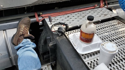 No sit-down dining option? No problem. Owner-operator Dean Carnahan sent along this picture June of a meal in the friendly confines of his own “deckplate diner,” as it were. (Carnahan’s long been a proponent of carrying more of your own sustenance for better health.)