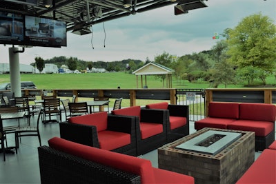 It’s got copious outdoor seating options, tastefully arranged …